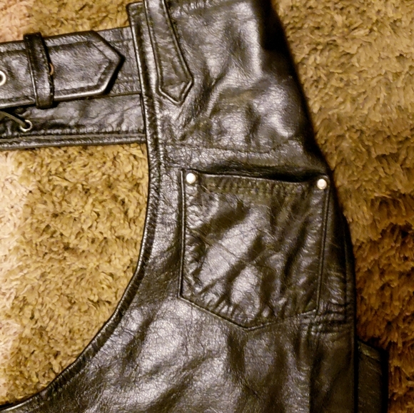 COPY - Genuine Black Leather Chaps  BARNEYS - Picture 4 of 16